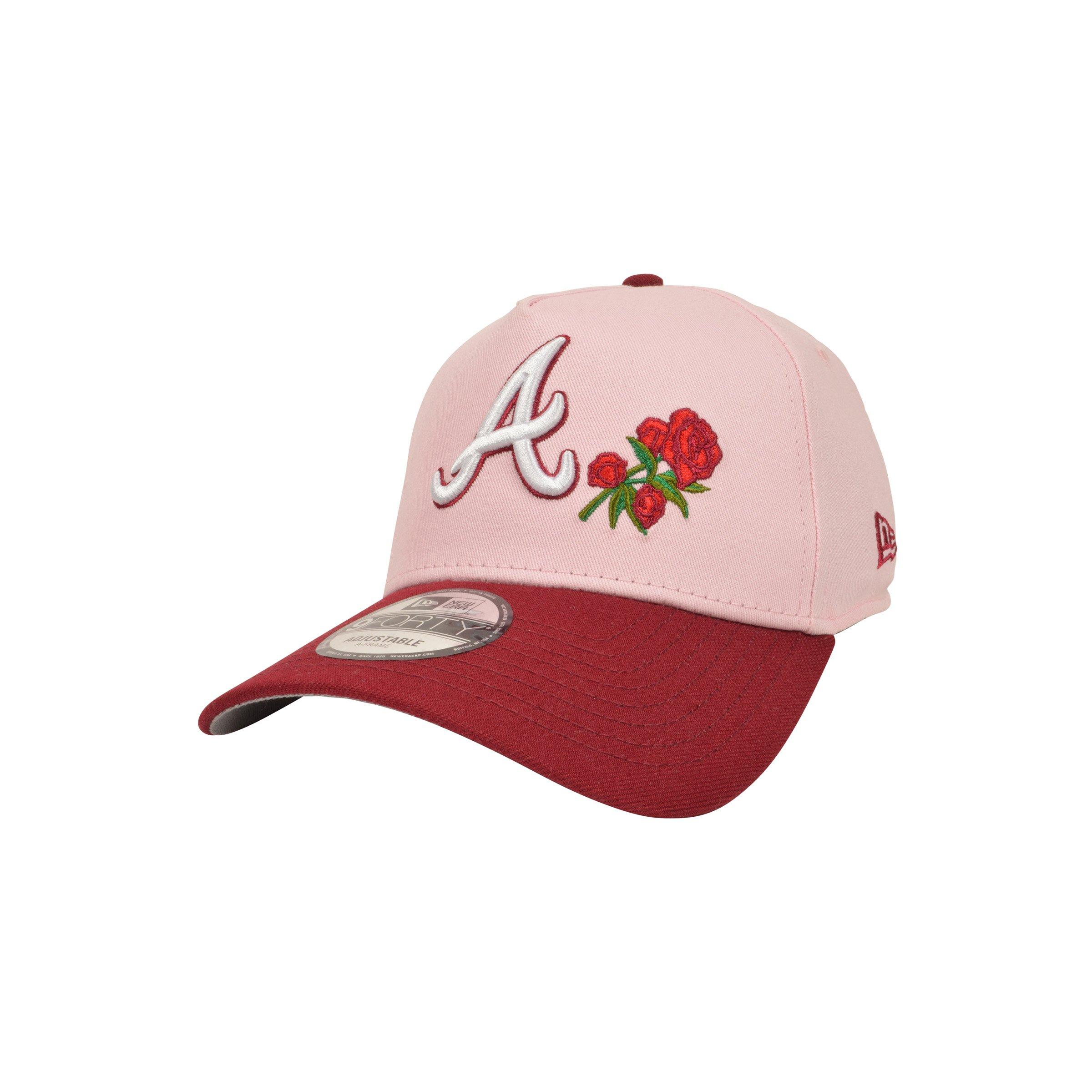 New Era Atlanta Braves 9FORTY A-Frame Snapback Hat - Pink - PINK